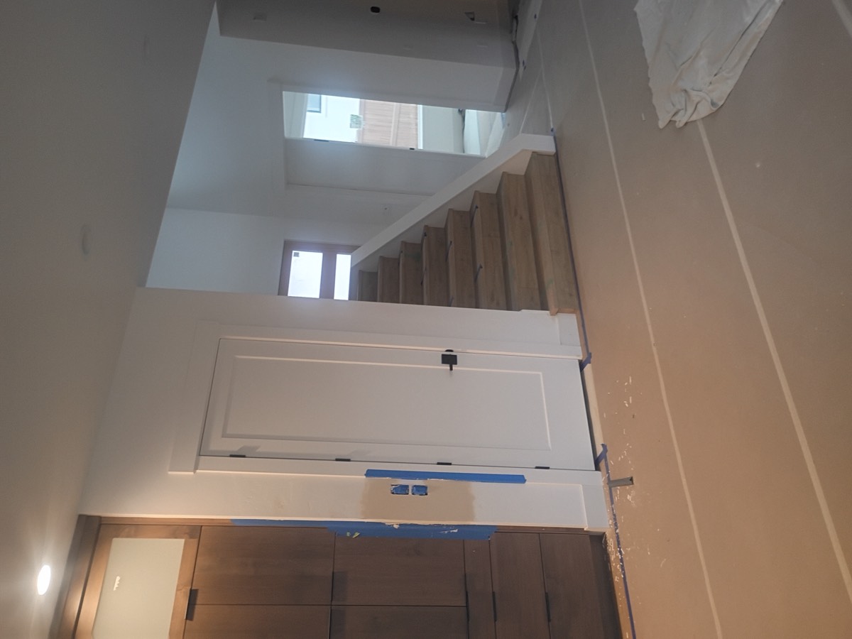 Finished ceiling and wall after drywall repair