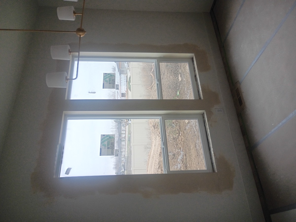 Finished ceiling and wall after drywall repair