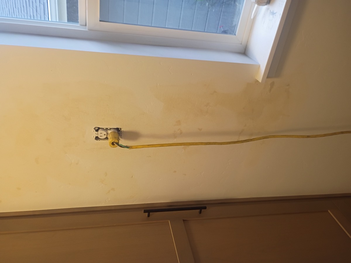 Ceiling repair in progress