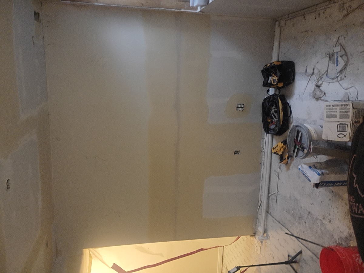Ceiling repair in progress