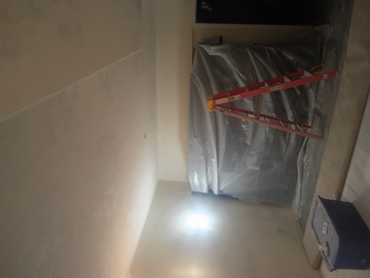 Framing and drywall work in progress